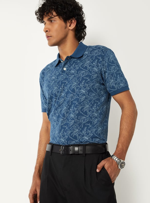 Men Printed Polo T-shirt