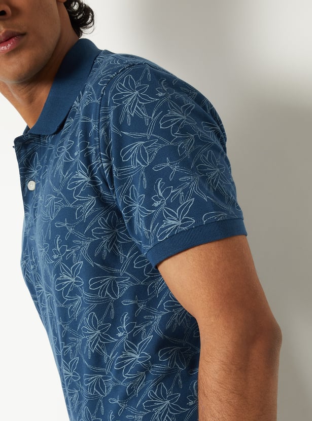 Men Printed Polo T-shirt