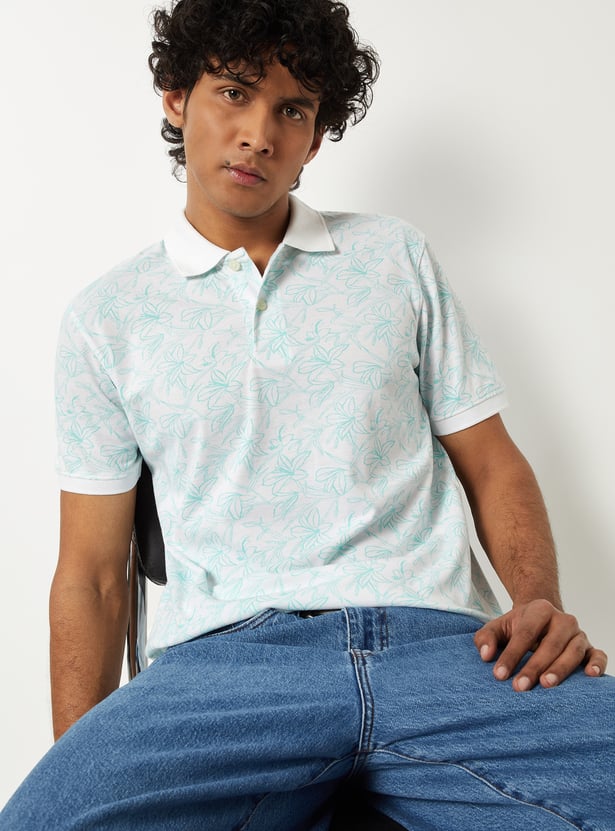 Men Printed Polo T-shirt