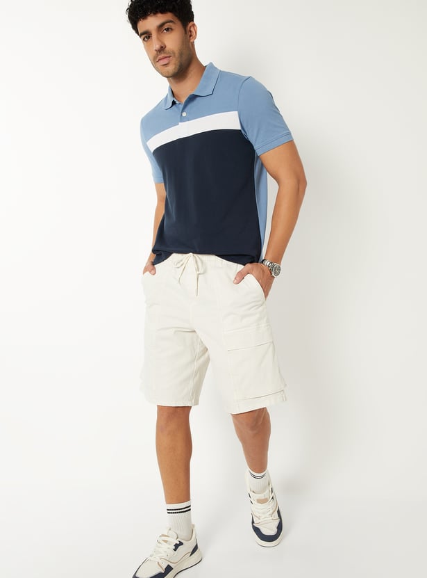 Men Colourblock Polo T-shirt