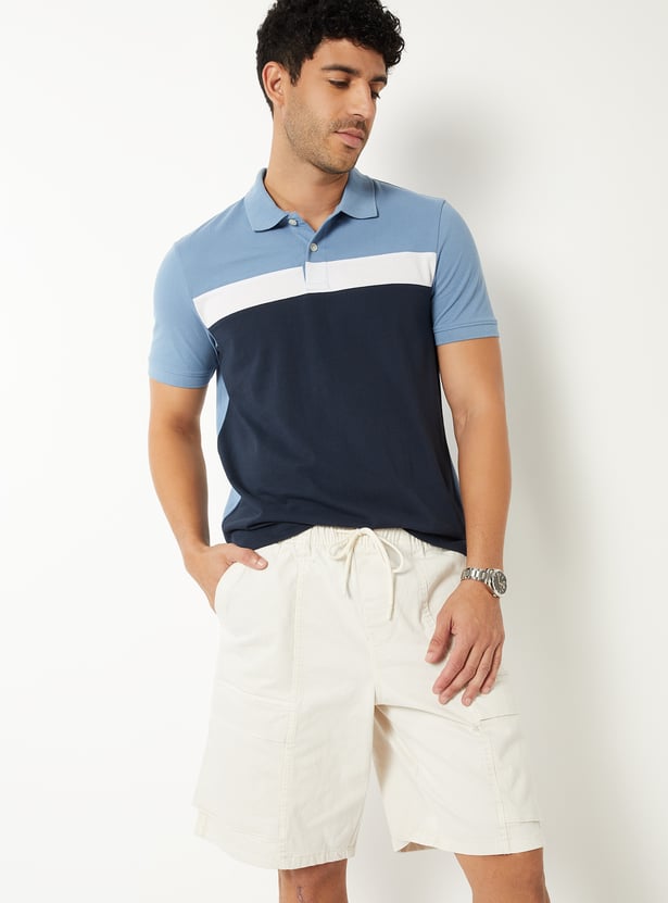 Men Colourblock Polo T-shirt