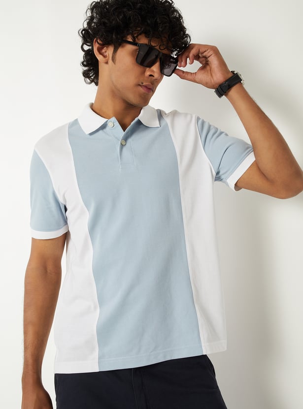 Men Colourblock Polo T-shirt