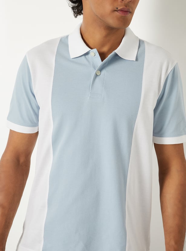 Men Colourblock Polo T-shirt