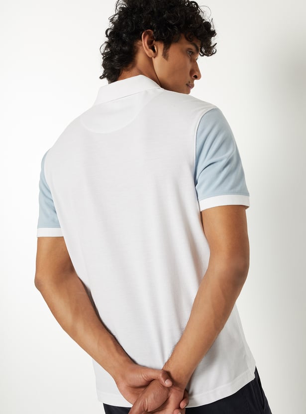 Men Colourblock Polo T-shirt