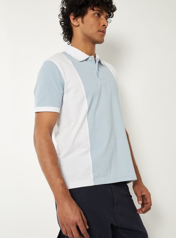 Men Colourblock Polo T-shirt