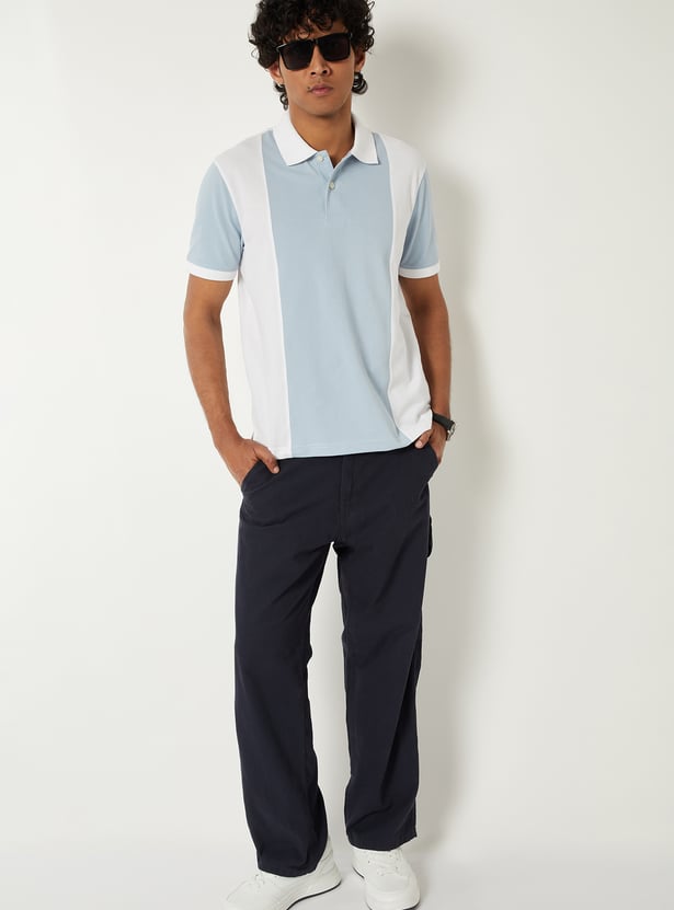 Men Colourblock Polo T-shirt