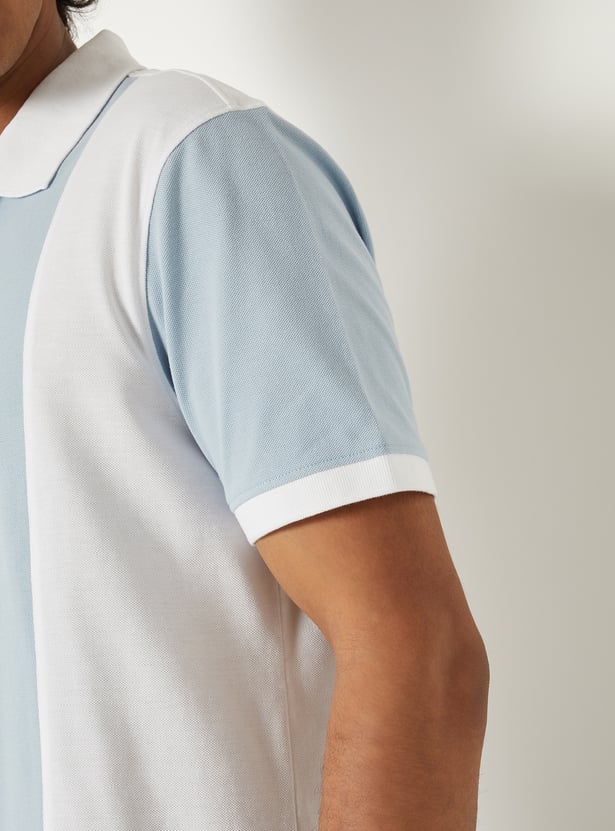 Men Colourblock Polo T-shirt