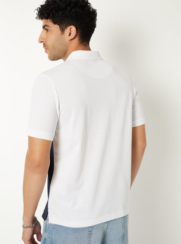 Men Colourblock Polo T-shirt