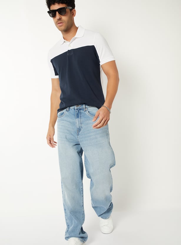 Men Colourblock Polo T-shirt