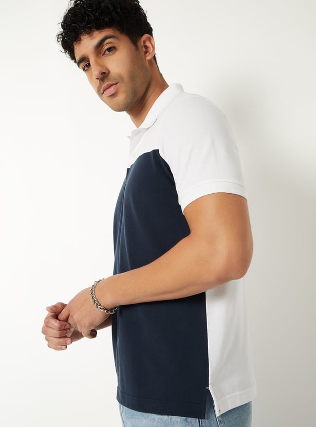 Men Colourblock Polo T-shirt
