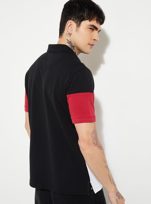 Men Colourblock Polo T-shirt