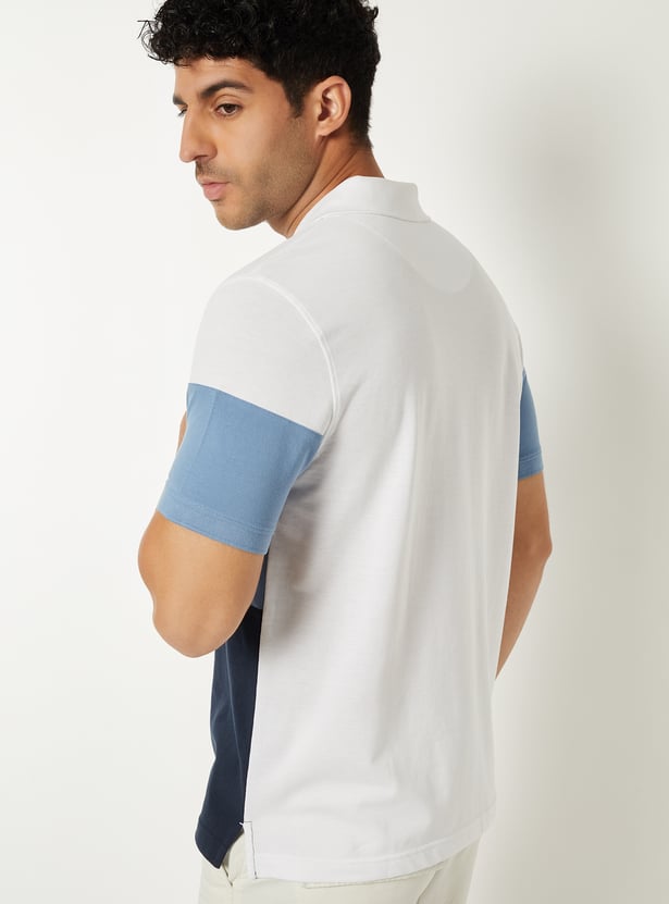 Men Colourblock Polo T-shirt