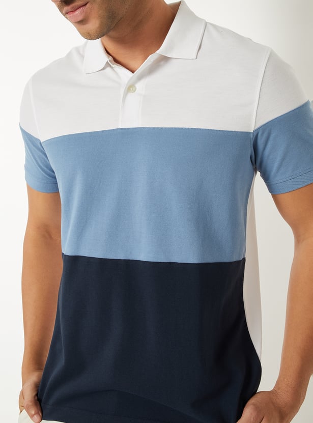 Men Colourblock Polo T-shirt