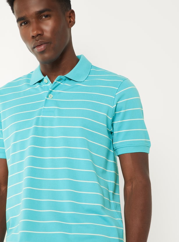 Men Striped Polo T-shirt