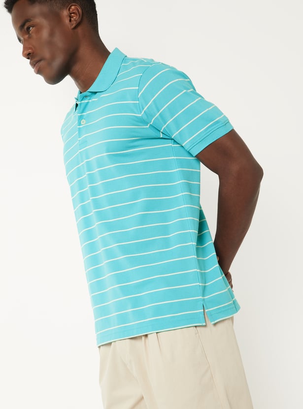 Men Striped Polo T-shirt