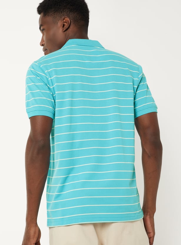Men Striped Polo T-shirt