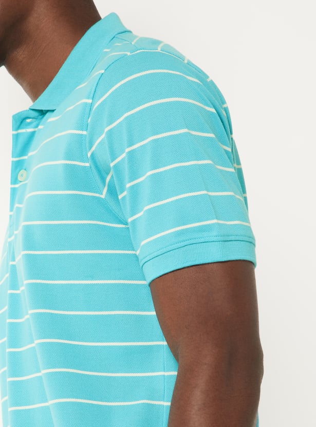Men Striped Polo T-shirt