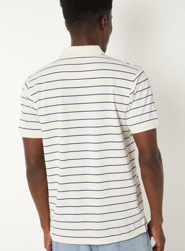 Men Striped Polo T-shirt