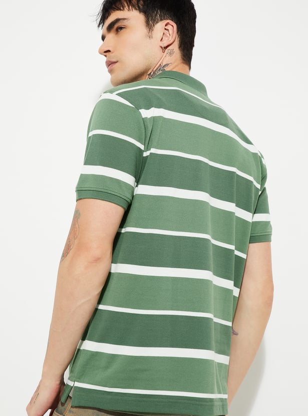 Men Striped Polo T-shirt