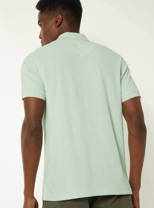 Men Textured Polo T-shirt
