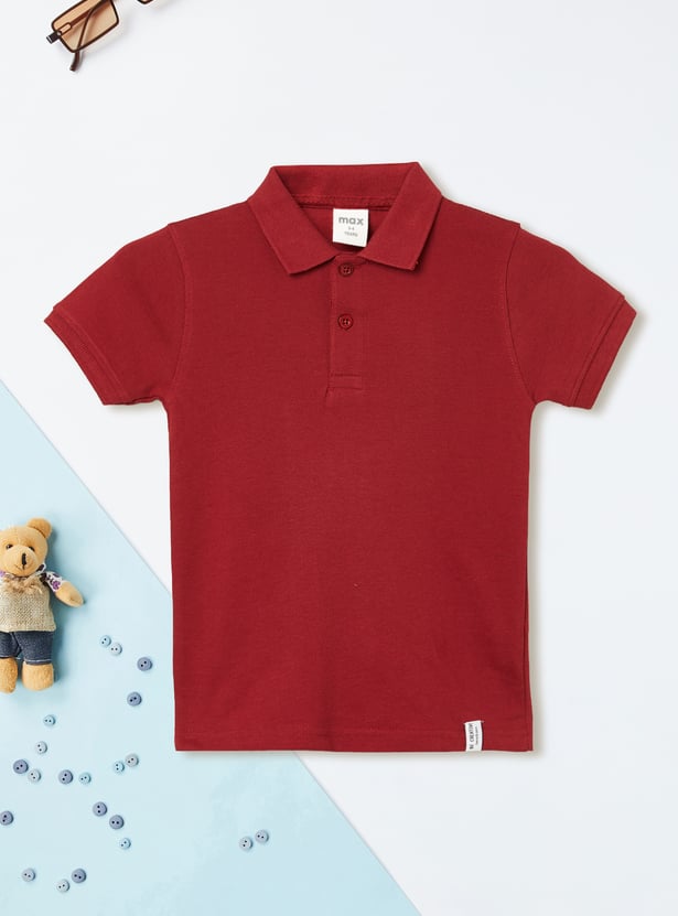 Boys Solid Polo T-shirt