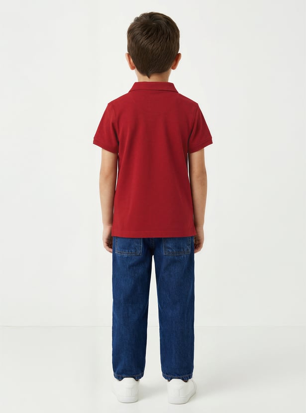 Boys Solid Polo T-shirt