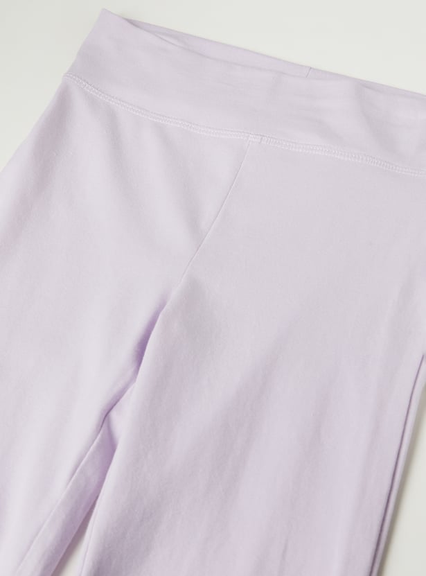 Girls Solid Flared Leggings