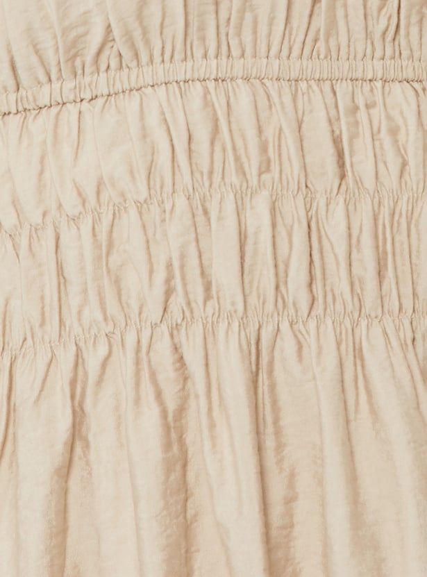 Women Solid A-line Midi Dress