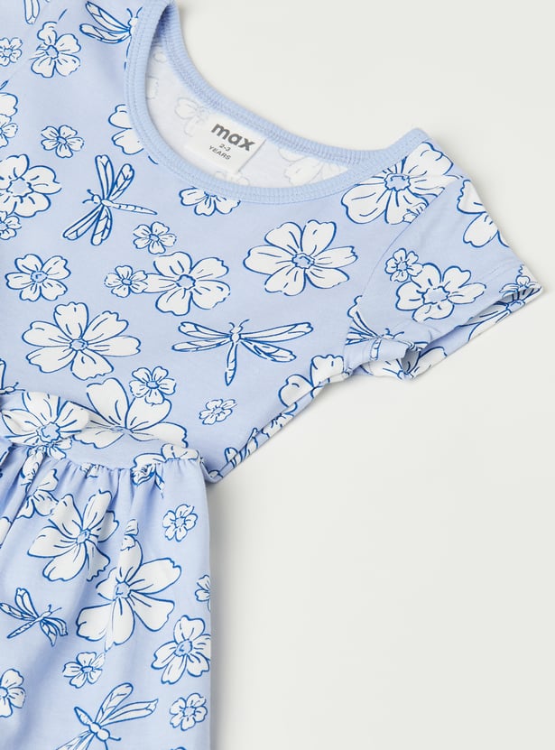 Girls Floral Print Dress