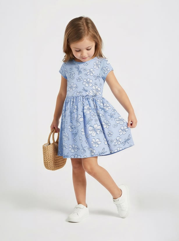 Girls Floral Print Dress