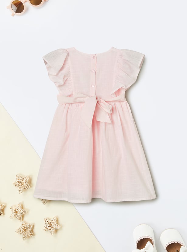 Girls Solid A-line Dress