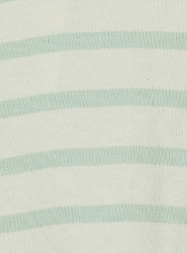 Girls Striped T-shirt with Crochet Detail