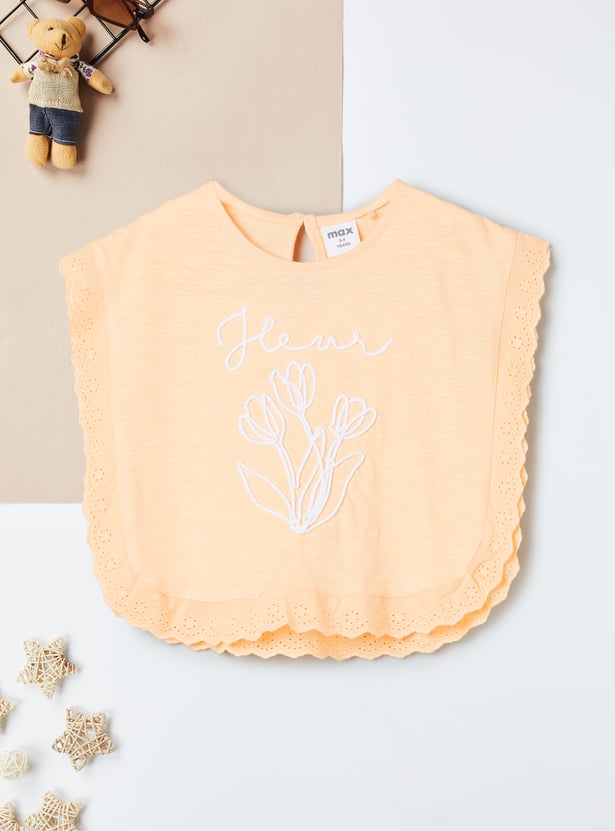 Girls Embroidered Poncho Top