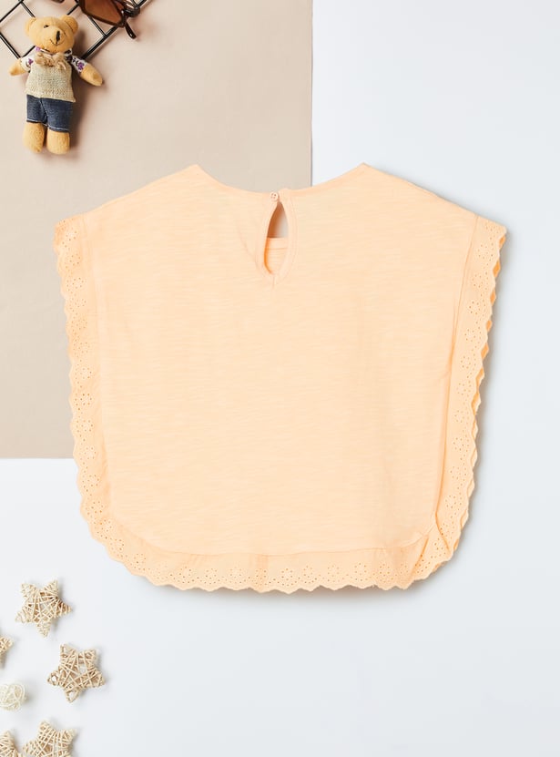 Girls Embroidered Poncho Top