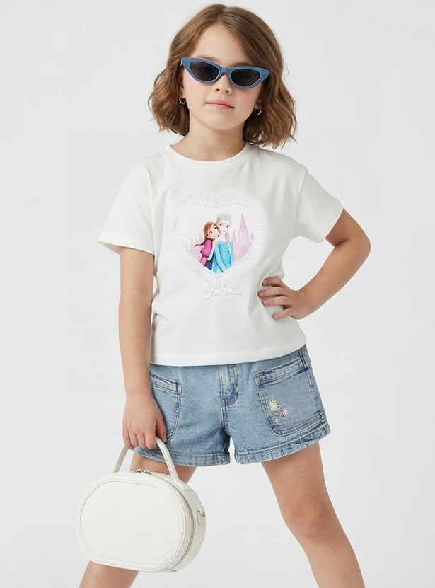 Girls Frozen Print T-shirt