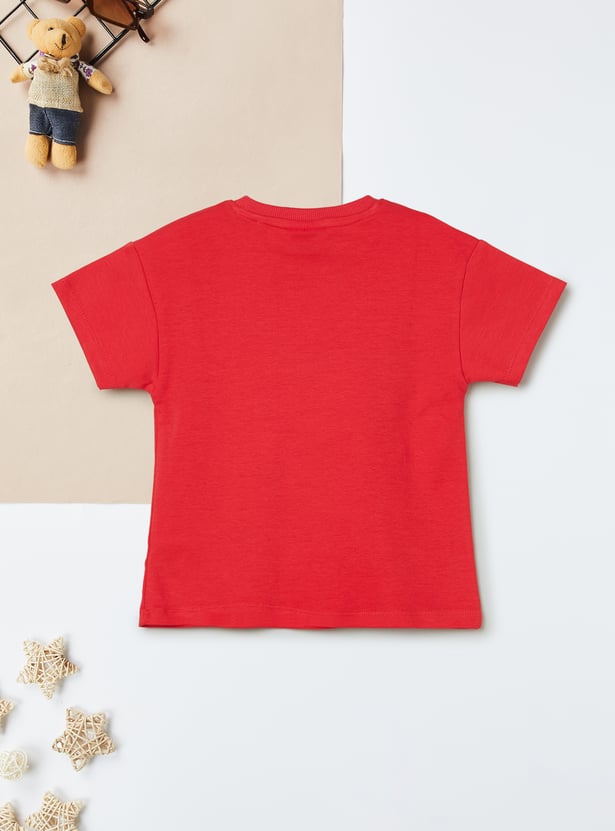 Girls My Melody Print Bow Applique T-shirt