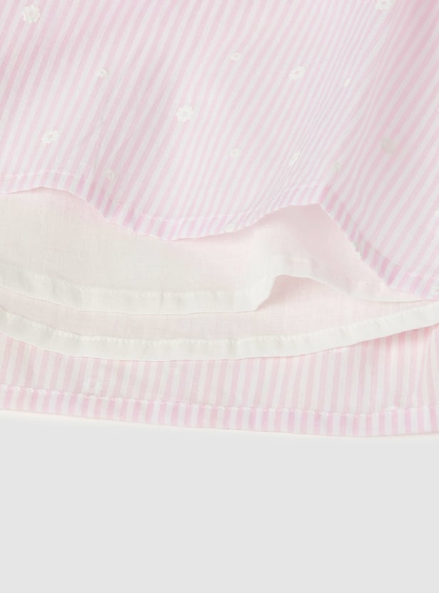 Girls Floral Checked Top