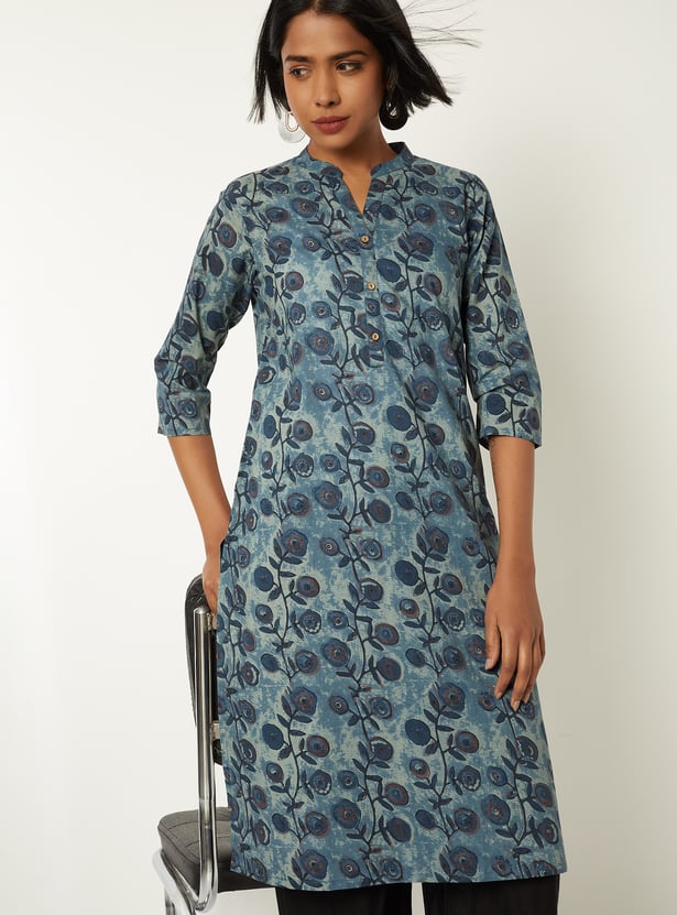 Women Floral Print Straight Kurta
