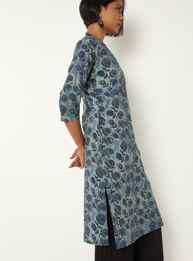 Women Floral Print Straight Kurta