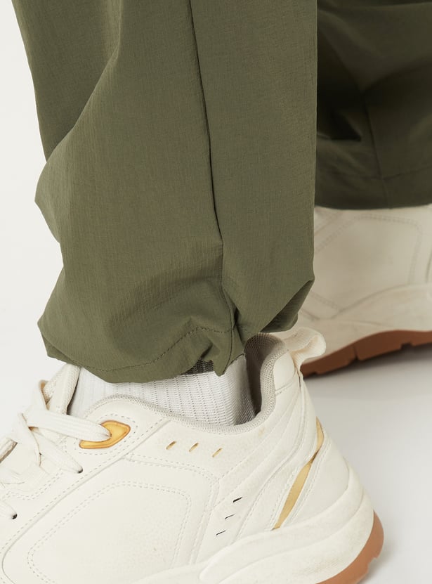 Men Solid Cargo Track Pants