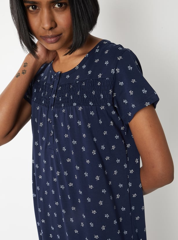 Women Printed Night Gown