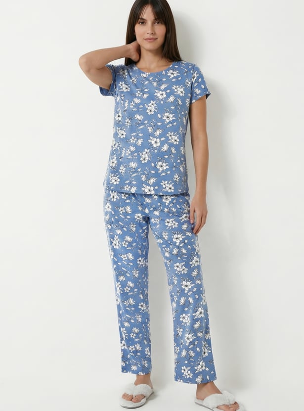 Women Floral Print PJ Set