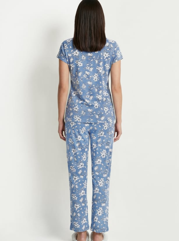 Women Floral Print PJ Set