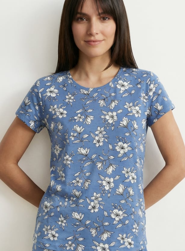 Women Floral Print PJ Set
