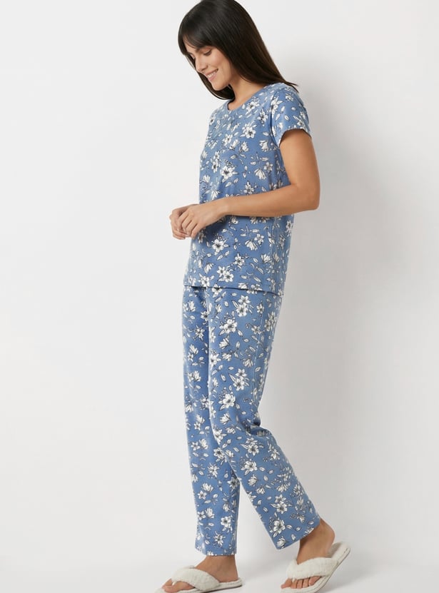 Women Floral Print PJ Set