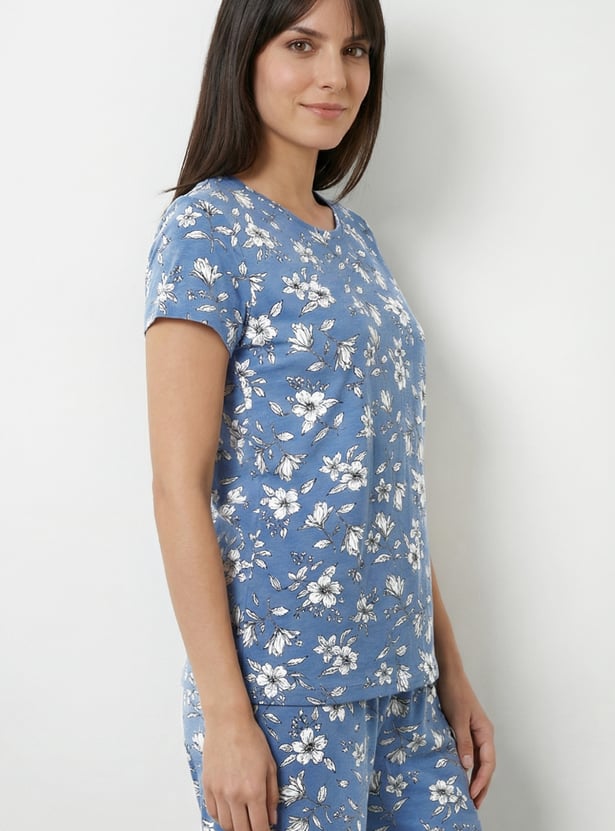 Women Floral Print PJ Set