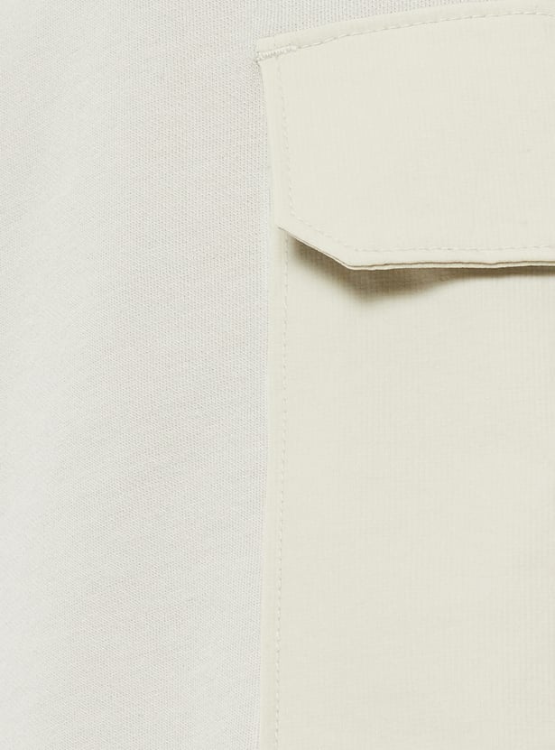 Men Solid Sports Cargo Shorts