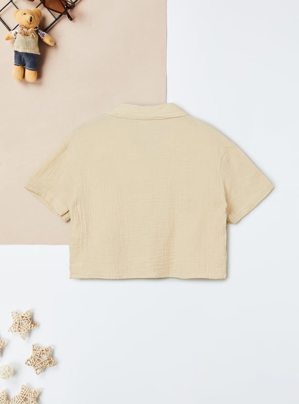 Girls Embroidered Resort Collar Shirt