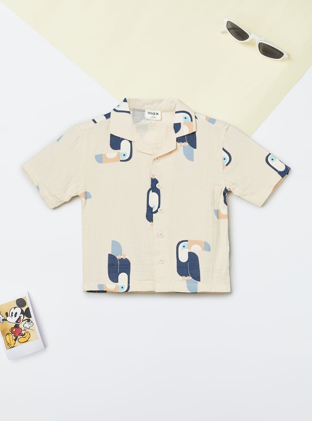 Boys Printed Resort Collar Shirt
