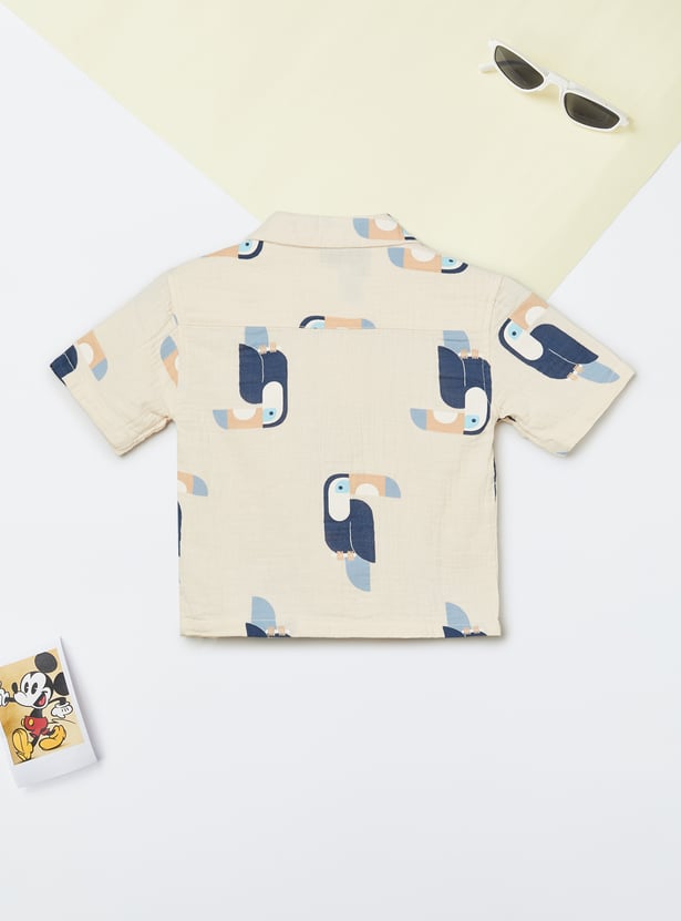 Boys Printed Resort Collar Shirt